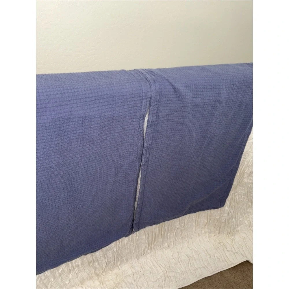 Docofil 2 KING  Pillow Textured Shams DEEP BLUE 100% Cotton Portugal‎ KING SIZE